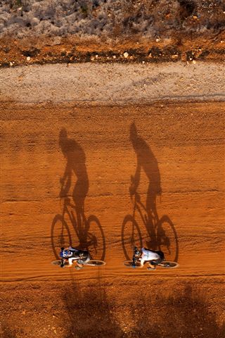 Twin bike shadows - Gary Perkin
